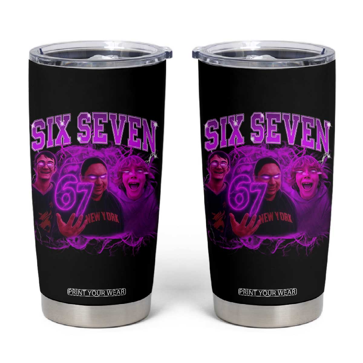 Funny Six Seven 6 7 Meme Tumbler Cup The Mason 67 Kid Bootleg Gen Alpha Slang TS10 Black Print Your Wear