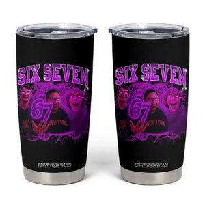 Funny Six Seven 6 7 Meme Tumbler Cup The Mason 67 Kid Bootleg Gen Alpha Slang TS10 Black Print Your Wear