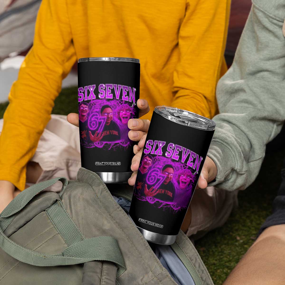 Funny Six Seven 6 7 Meme Tumbler Cup The Mason 67 Kid Bootleg Gen Alpha Slang TS10 Print Your Wear