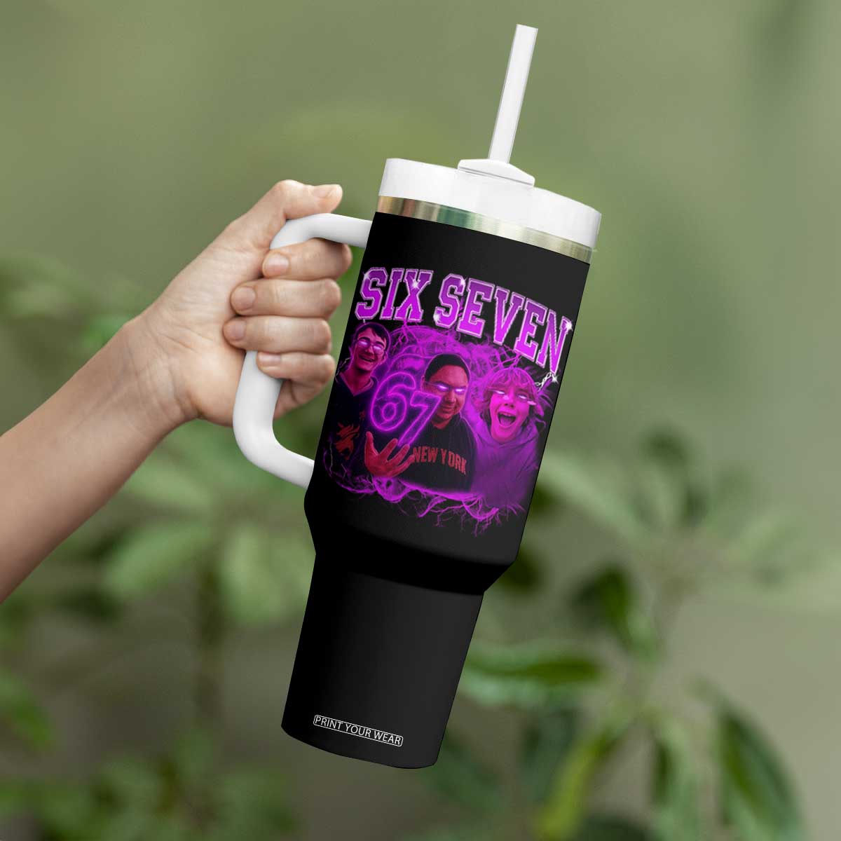 Funny Six Seven 6 7 Meme Tumbler With Handle The Mason 67 Kid Bootleg Gen Alpha Slang TS10 Print Your Wear