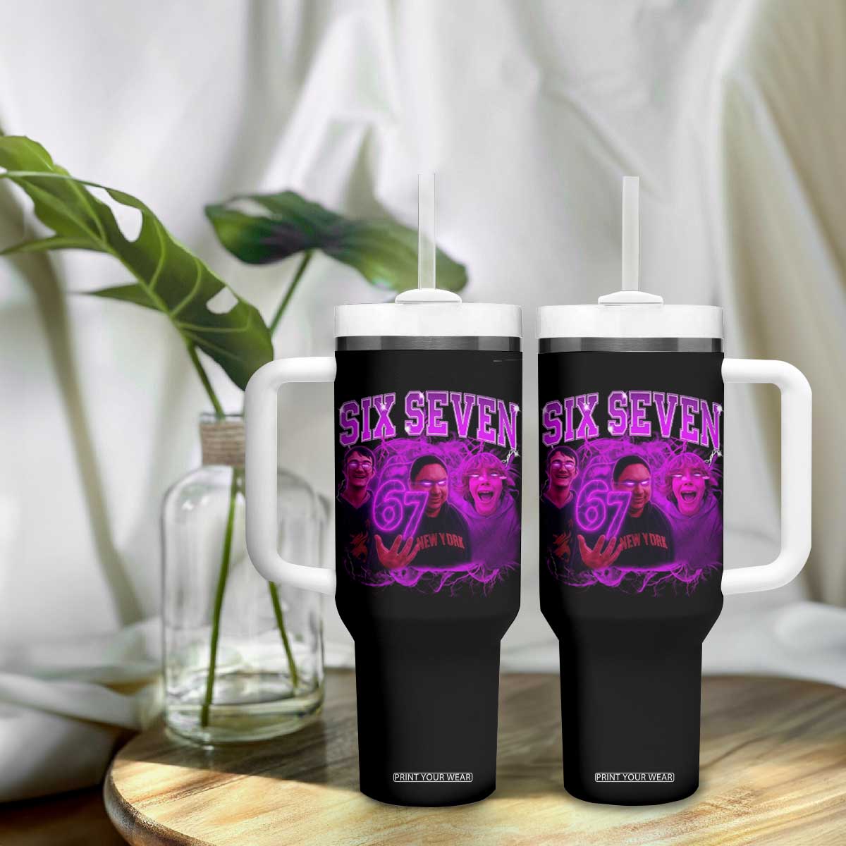 Funny Six Seven 6 7 Meme Tumbler With Handle The Mason 67 Kid Bootleg Gen Alpha Slang TS10 Print Your Wear