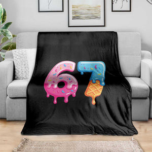 67 Ice Cream Drip Meme Throw Blanket Funny Six Seven Gen Alpha Slang TS10 Print Your Wear