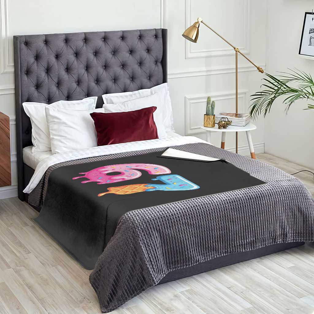 67 Ice Cream Drip Meme Throw Blanket Funny Six Seven Gen Alpha Slang TS10 Print Your Wear