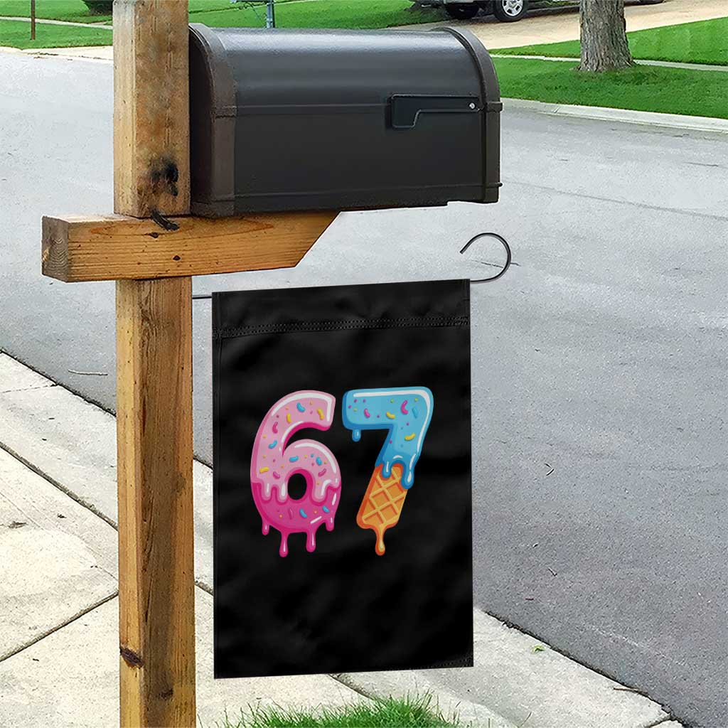 67 Ice Cream Drip Meme Garden Flag Funny Six Seven Gen Alpha Slang TS10 Print Your Wear