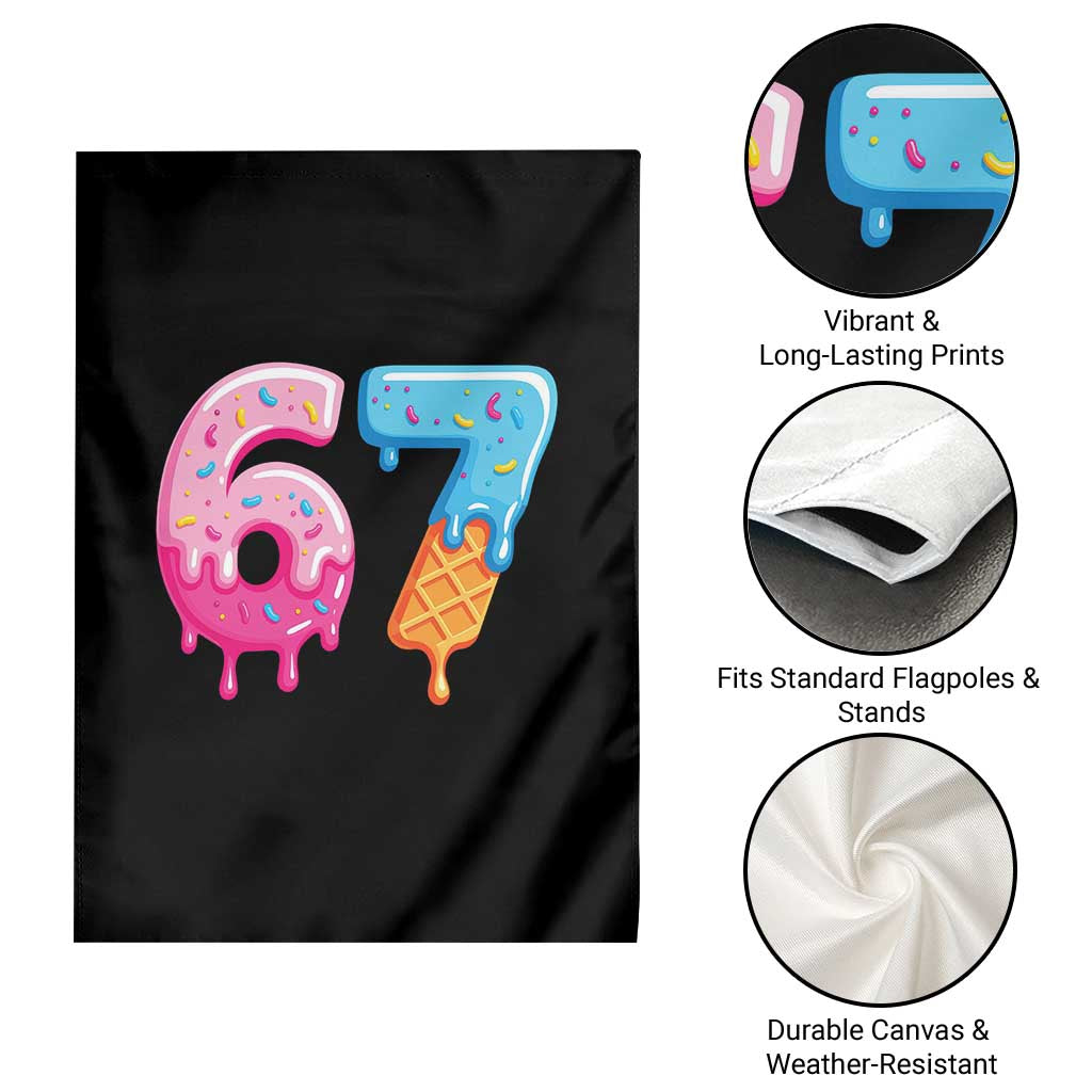 67 Ice Cream Drip Meme Garden Flag Funny Six Seven Gen Alpha Slang TS10 Print Your Wear