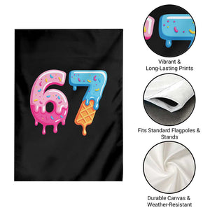 67 Ice Cream Drip Meme Garden Flag Funny Six Seven Gen Alpha Slang TS10 Print Your Wear