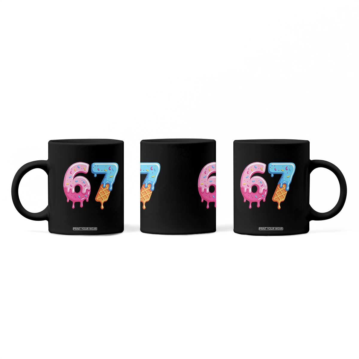 67 Ice Cream Drip Meme Coffee Mug Funny Six Seven Gen Alpha Slang TS10 Print Your Wear