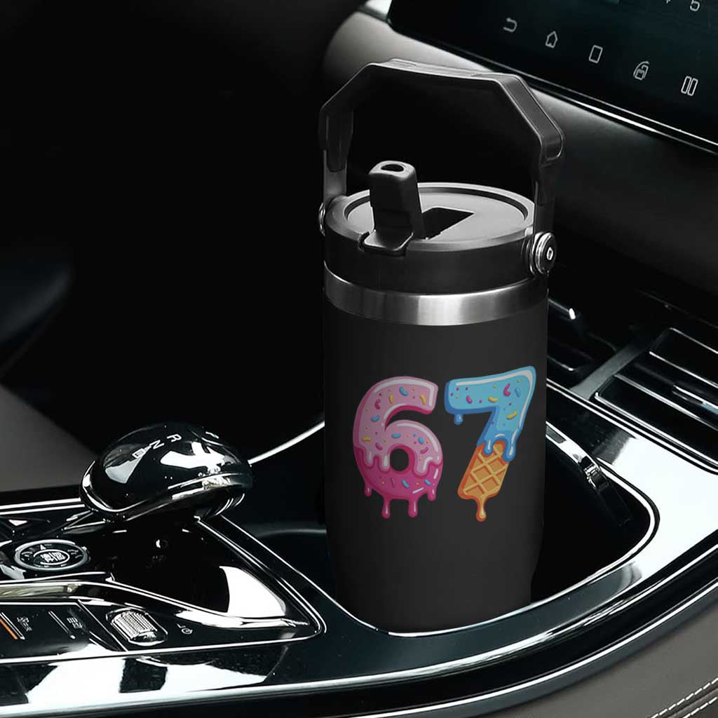 67 Ice Cream Drip Meme Flip Straw Tumbler Funny Six Seven Gen Alpha Slang TS10 Print Your Wear