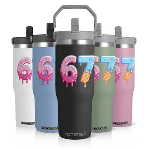 67 Ice Cream Drip Meme Flip Straw Tumbler Funny Six Seven Gen Alpha Slang TS10 Print Your Wear