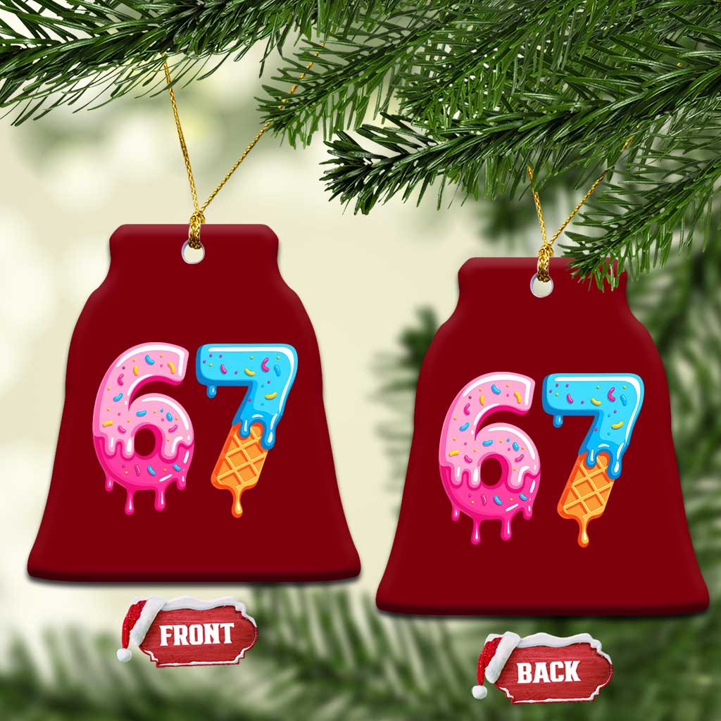 67 Ice Cream Drip Meme Ceramic Ornament Funny Six Seven Gen Alpha Slang TS10 Print Your Wear