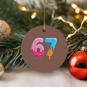 67 Ice Cream Drip Meme Ceramic Ornament Funny Six Seven Gen Alpha Slang TS10 1pc Mocha Print Your Wear