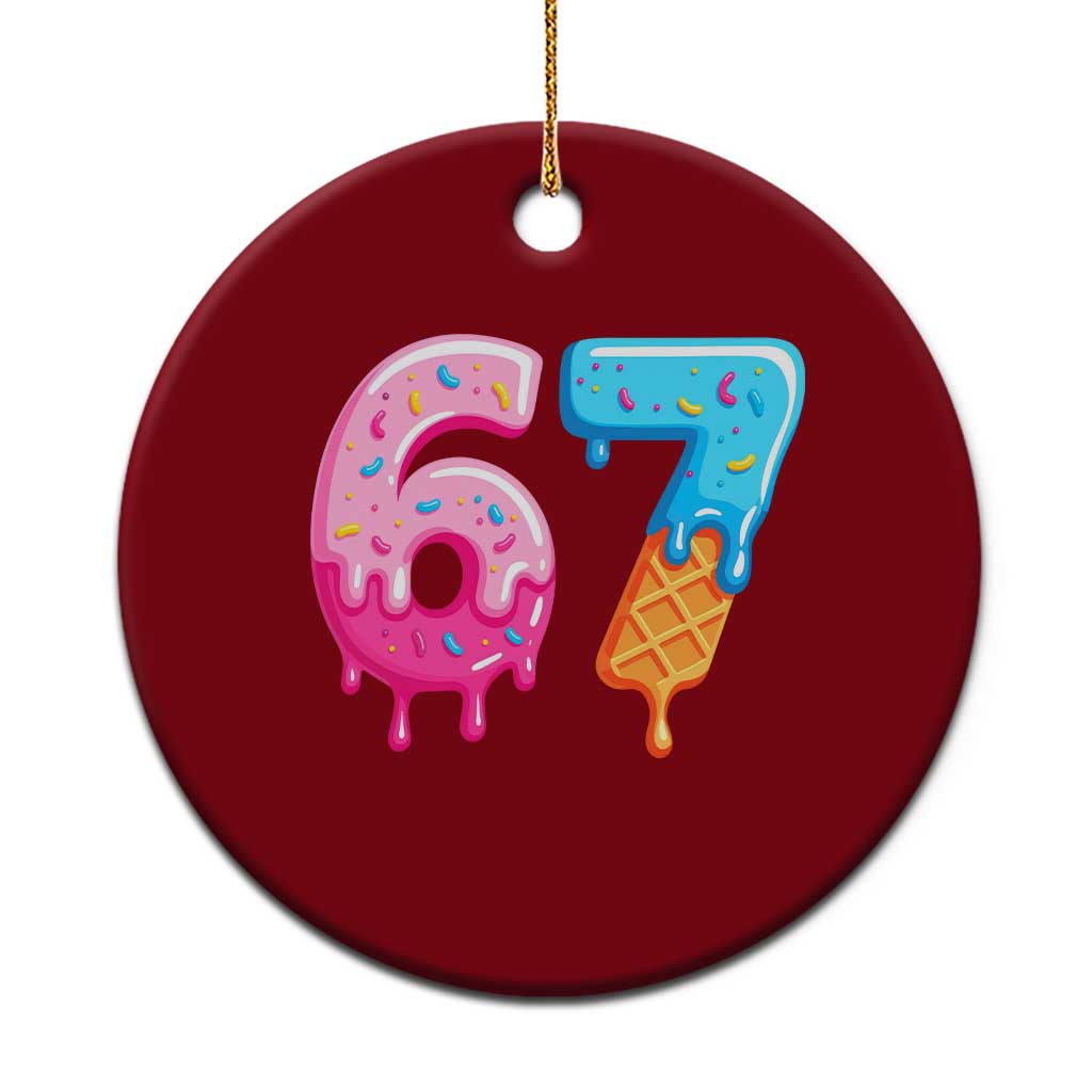 67 Ice Cream Drip Meme Ceramic Ornament Funny Six Seven Gen Alpha Slang TS10 1pc Red Print Your Wear