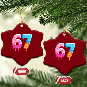 67 Ice Cream Drip Meme Ceramic Ornament Funny Six Seven Gen Alpha Slang TS10 Print Your Wear
