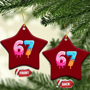 67 Ice Cream Drip Meme Ceramic Ornament Funny Six Seven Gen Alpha Slang TS10 Print Your Wear