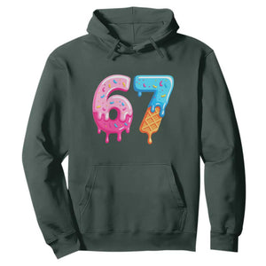 67 Ice Cream Drip Meme Hoodie Funny Six Seven Gen Alpha Slang TS10 Dark Forest Green Print Your Wear
