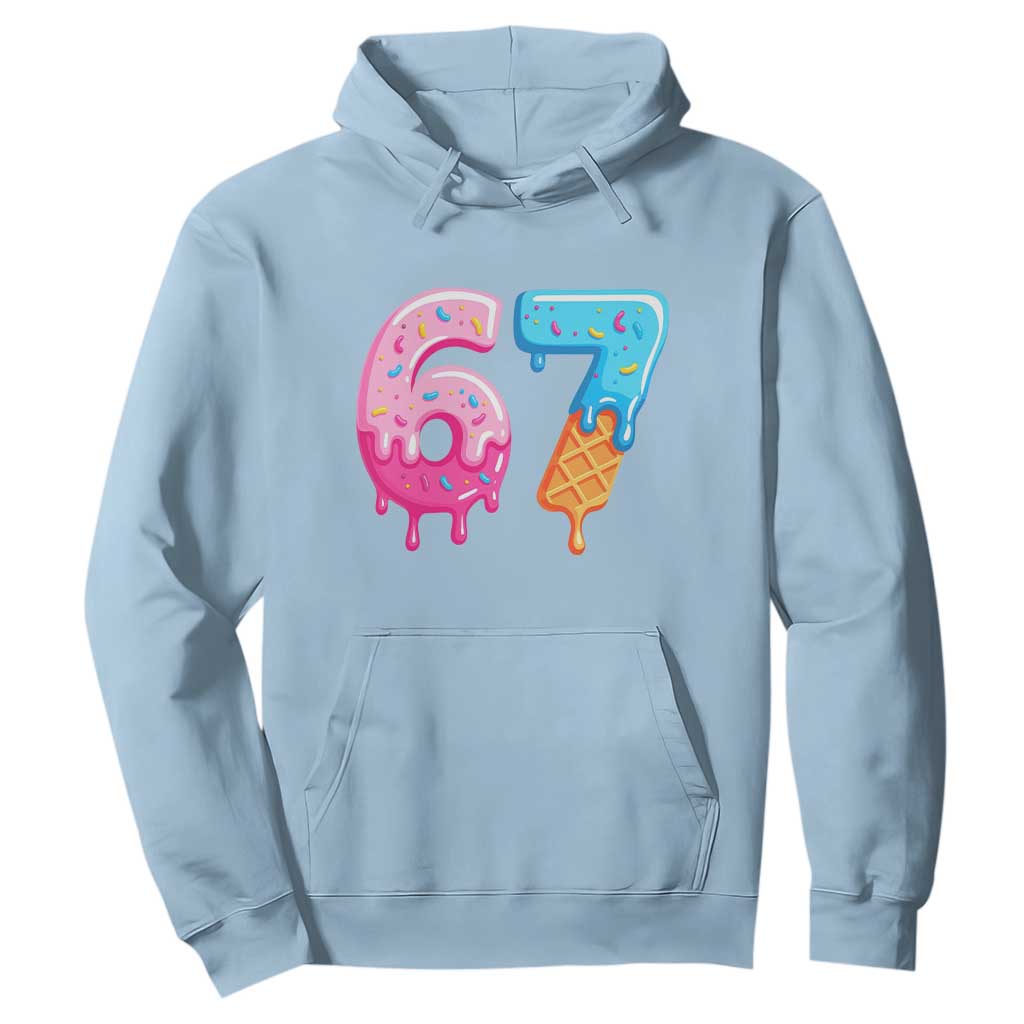 67 Ice Cream Drip Meme Hoodie Funny Six Seven Gen Alpha Slang TS10 Light Blue Print Your Wear
