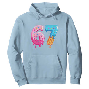 67 Ice Cream Drip Meme Hoodie Funny Six Seven Gen Alpha Slang TS10 Light Blue Print Your Wear