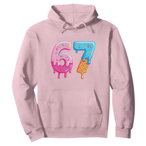 67 Ice Cream Drip Meme Hoodie Funny Six Seven Gen Alpha Slang TS10 Light Pink Print Your Wear