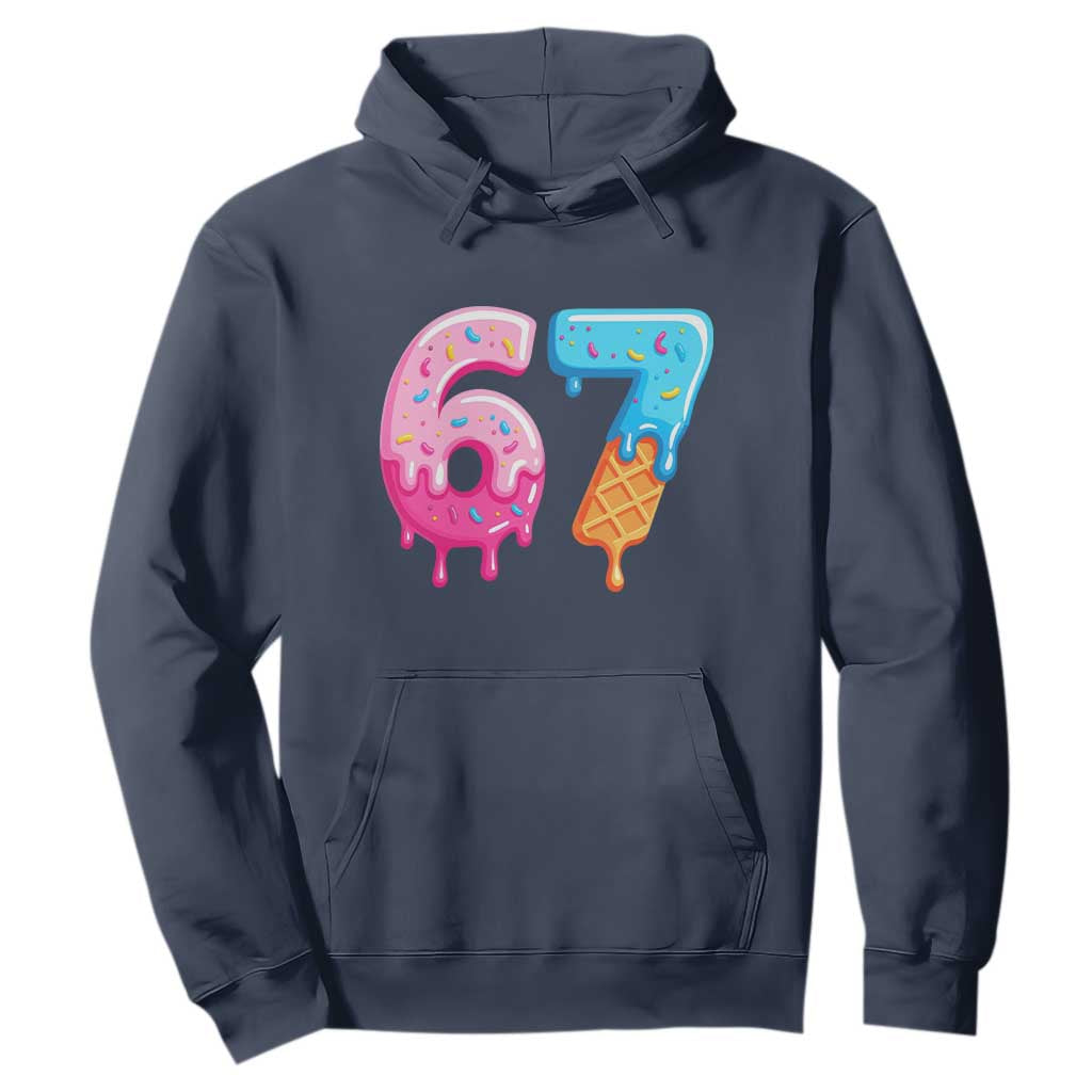 67 Ice Cream Drip Meme Hoodie Funny Six Seven Gen Alpha Slang TS10 Navy Print Your Wear
