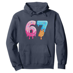 67 Ice Cream Drip Meme Hoodie Funny Six Seven Gen Alpha Slang TS10 Navy Print Your Wear