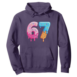 67 Ice Cream Drip Meme Hoodie Funny Six Seven Gen Alpha Slang TS10 Purple Print Your Wear