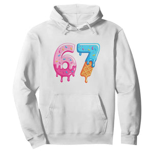 67 Ice Cream Drip Meme Hoodie Funny Six Seven Gen Alpha Slang TS10 White Print Your Wear