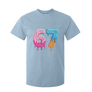 67 Ice Cream Drip Meme T Shirt For Kid Funny Six Seven Gen Alpha Slang TS10 Light Blue Print Your Wear