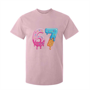 67 Ice Cream Drip Meme T Shirt For Kid Funny Six Seven Gen Alpha Slang TS10 Light Pink Print Your Wear