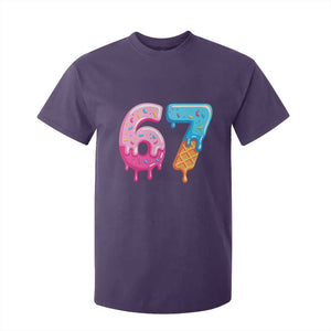 67 Ice Cream Drip Meme T Shirt For Kid Funny Six Seven Gen Alpha Slang TS10 Purple Print Your Wear
