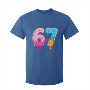 67 Ice Cream Drip Meme T Shirt For Kid Funny Six Seven Gen Alpha Slang TS10 Royal Blue Print Your Wear