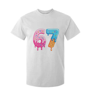 67 Ice Cream Drip Meme T Shirt For Kid Funny Six Seven Gen Alpha Slang TS10 White Print Your Wear