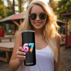 67 Ice Cream Drip Meme Skinny Tumbler Funny Six Seven Gen Alpha Slang TS10 Print Your Wear