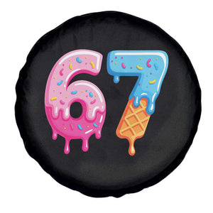 67 Ice Cream Drip Meme Spare Tire Cover Funny Six Seven Gen Alpha Slang TS10 Print Your Wear