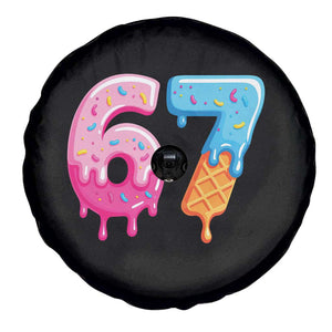 67 Ice Cream Drip Meme Spare Tire Cover Funny Six Seven Gen Alpha Slang TS10 Print Your Wear