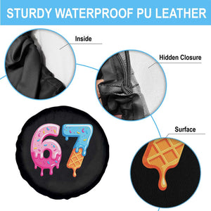 67 Ice Cream Drip Meme Spare Tire Cover Funny Six Seven Gen Alpha Slang TS10 Print Your Wear