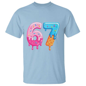 67 Ice Cream Drip Meme T Shirt Funny Six Seven Gen Alpha Slang TS10 Light Blue Print Your Wear