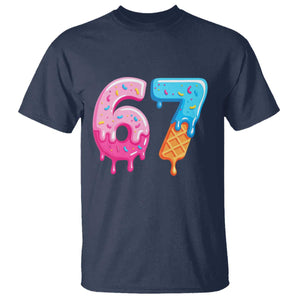 67 Ice Cream Drip Meme T Shirt Funny Six Seven Gen Alpha Slang TS10 Navy Print Your Wear