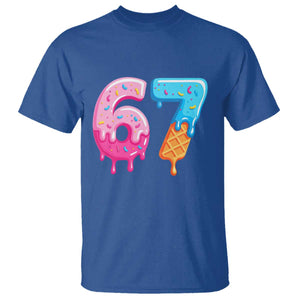 67 Ice Cream Drip Meme T Shirt Funny Six Seven Gen Alpha Slang TS10 Royal Blue Print Your Wear