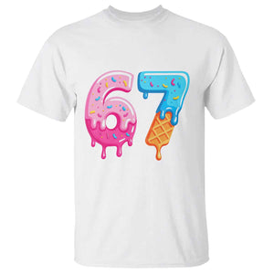 67 Ice Cream Drip Meme T Shirt Funny Six Seven Gen Alpha Slang TS10 White Print Your Wear