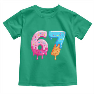 67 Ice Cream Drip Meme Toddler T Shirt Funny Six Seven Gen Alpha Slang TS10 Irish Green Print Your Wear
