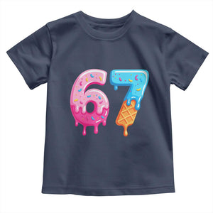 67 Ice Cream Drip Meme Toddler T Shirt Funny Six Seven Gen Alpha Slang TS10 Navy Print Your Wear