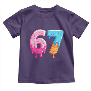 67 Ice Cream Drip Meme Toddler T Shirt Funny Six Seven Gen Alpha Slang TS10 Purple Print Your Wear