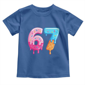 67 Ice Cream Drip Meme Toddler T Shirt Funny Six Seven Gen Alpha Slang TS10 Royal Blue Print Your Wear
