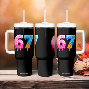 67 Ice Cream Drip Meme Tumbler With Handle Funny Six Seven Gen Alpha Slang TS10 Print Your Wear