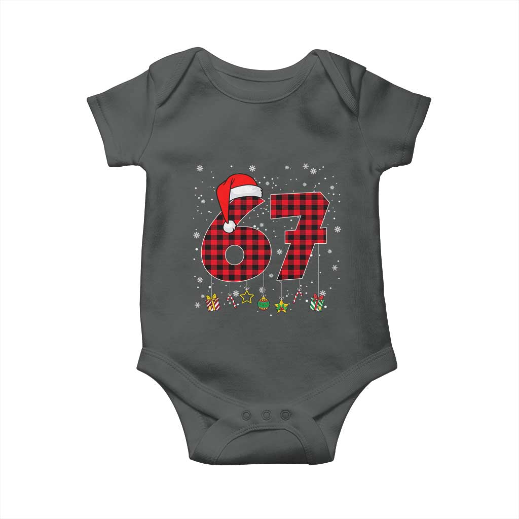 67 Christmas Baby Onesie Funny Six Seven 6 7 Meme Gen Alpha Slang TS10 Dark Heather Print Your Wear