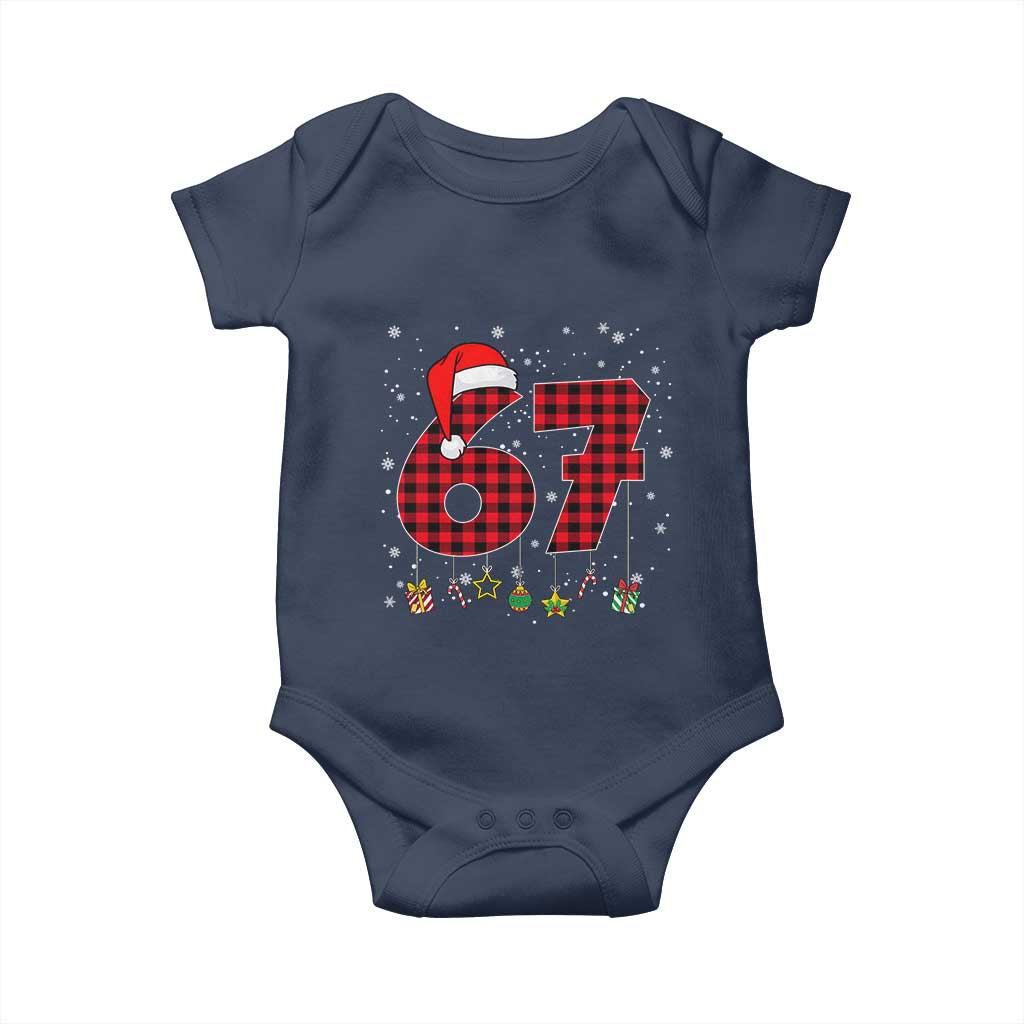 67 Christmas Baby Onesie Funny Six Seven 6 7 Meme Gen Alpha Slang TS10 Navy Print Your Wear