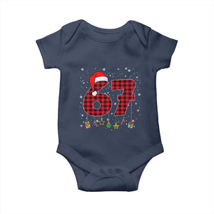 67 Christmas Baby Onesie Funny Six Seven 6 7 Meme Gen Alpha Slang TS10 Navy Print Your Wear