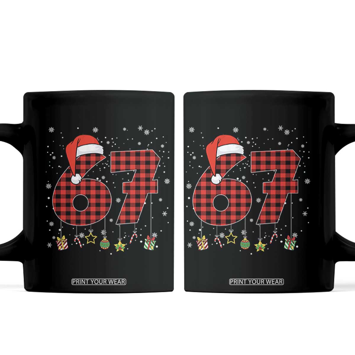 67 Christmas Coffee Mug Funny Six Seven 6 7 Meme Gen Alpha Slang TS10 Black Print Your Wear