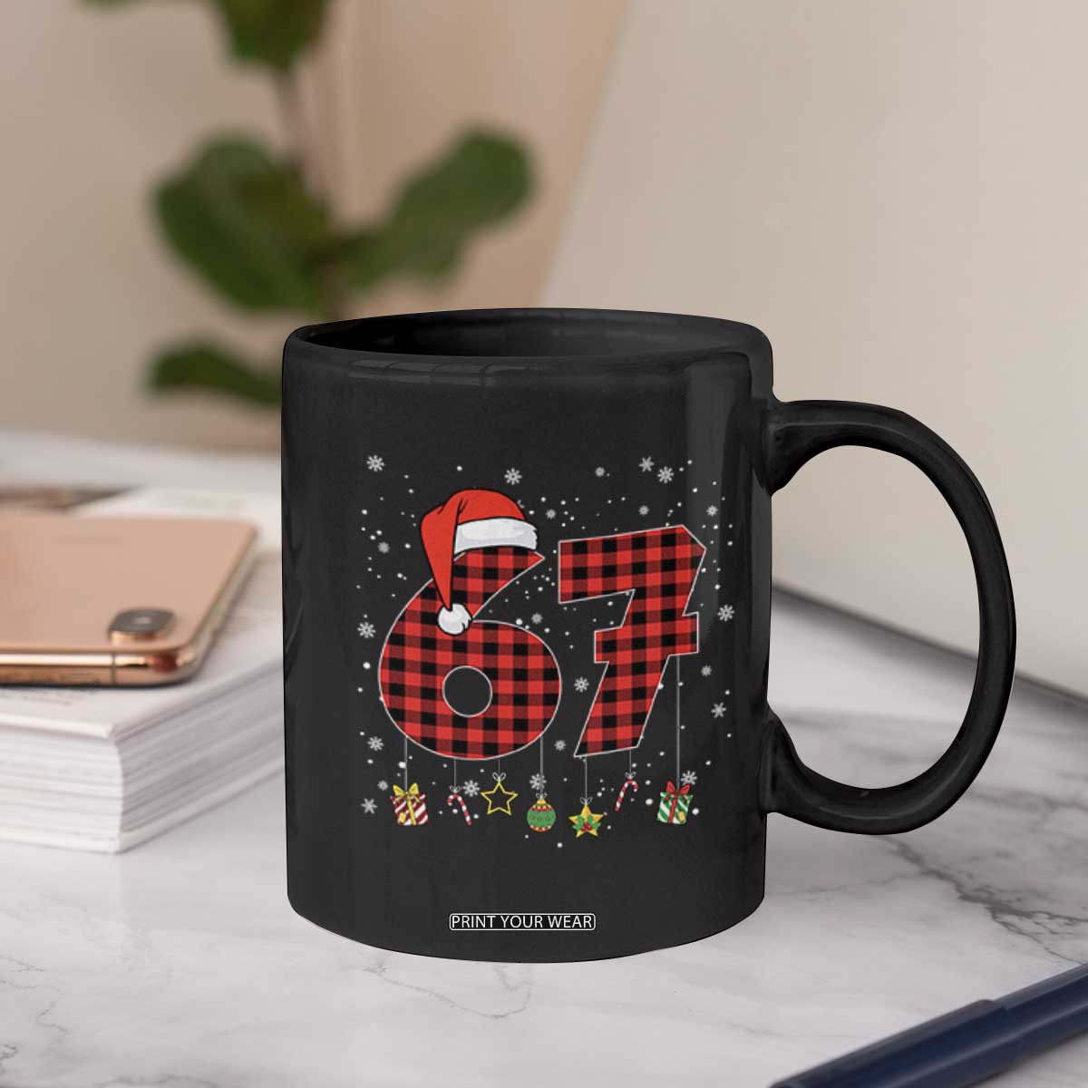 67 Christmas Coffee Mug Funny Six Seven 6 7 Meme Gen Alpha Slang TS10 Print Your Wear