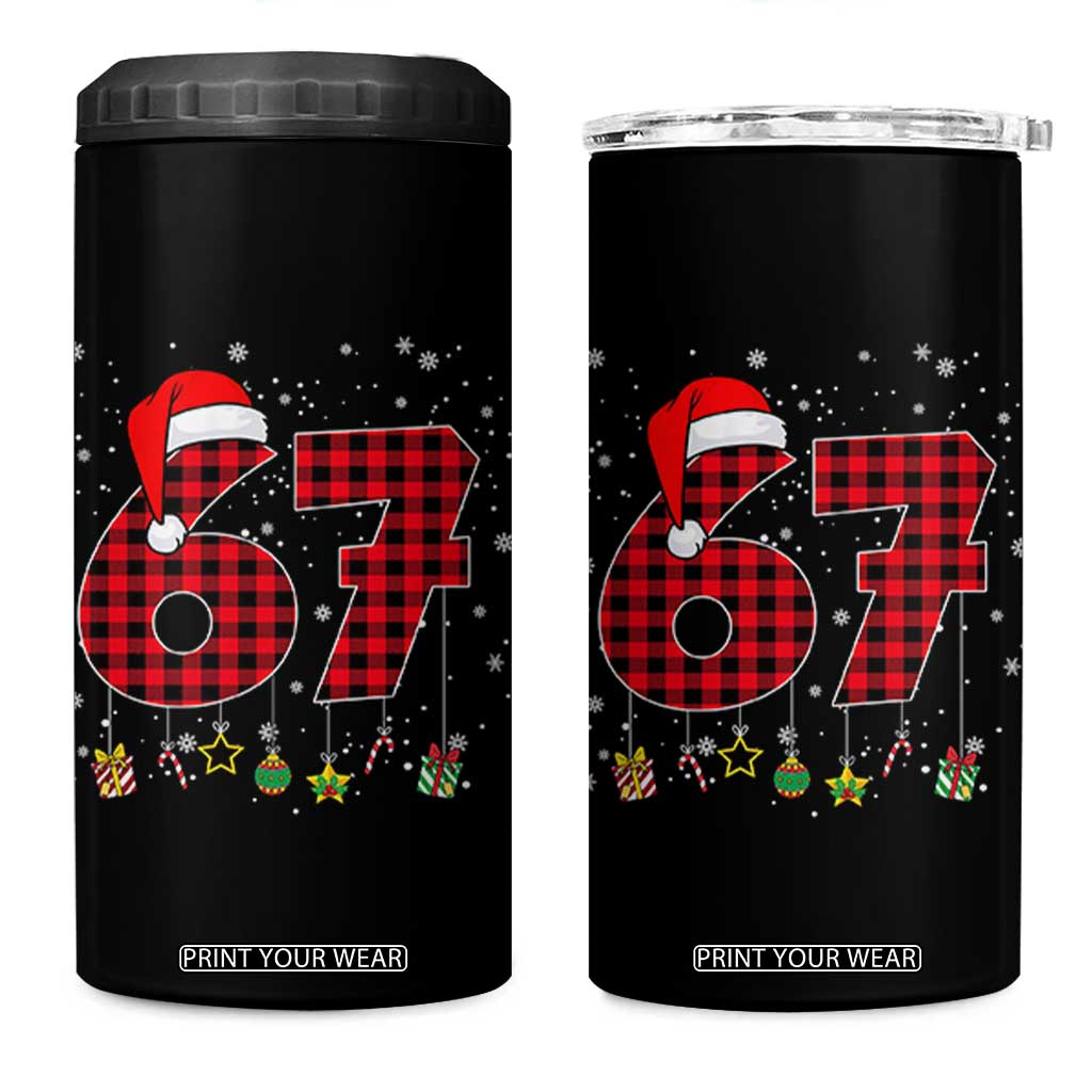 67 Christmas 4 in 1 Can Cooler Tumbler Funny Six Seven 6 7 Meme Gen Alpha Slang TS10 One Size: 16 oz Black Print Your Wear